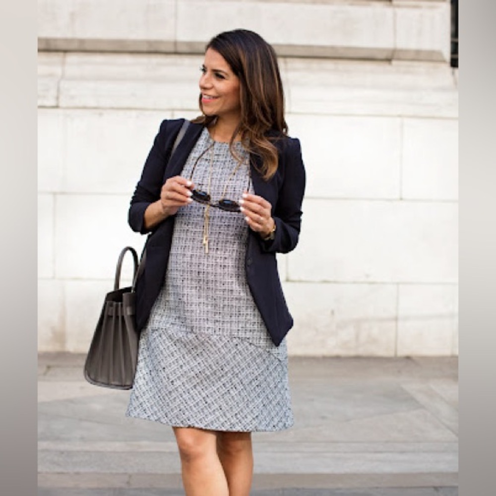 Of Mercer Black/White/Silver Tweed Dress